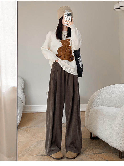 【MIMO美拉德山本裤】 加绒加厚秋冬阔腿裤 商品图6