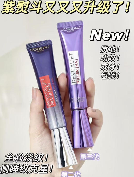 【欧莱雅黑科技】欧莱雅紫熨斗眼霜补水保湿抗皱紧致淡化细纹女30/50ml 商品图0