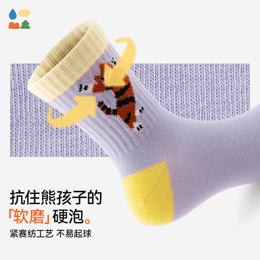 【两件包邮】森林棠26新款儿童无骨中筒袜棉柔高弹耐磨舒适保暖袜子24061533【HZ】 商品图3