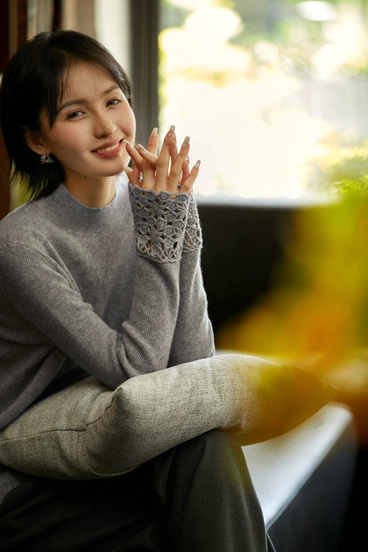 羊毛高定秀款C*HANEL同款半高领袖口镂空毛衫 商品图4