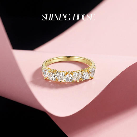 ShiningHouse[培育] 18k金钻石戒指 心形1克拉钻人工真钻人造钻石K金戒指时尚钻石戒指悦己送礼臻选【此商品不支持7天无理由退货退款】预计3日发货 商品图3