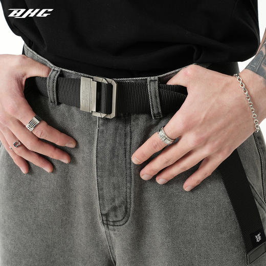 BJHG不计后果腰带编织免打孔男生机能战术潮流户外休闲运动裤腰带 商品图2
