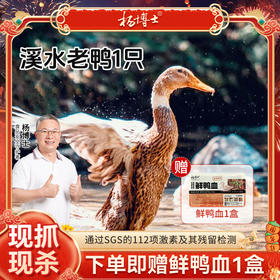 【发出后不支持拦截退货】杨博士 溪水河鸭 1000g（赠鲜鸡血300g*1）