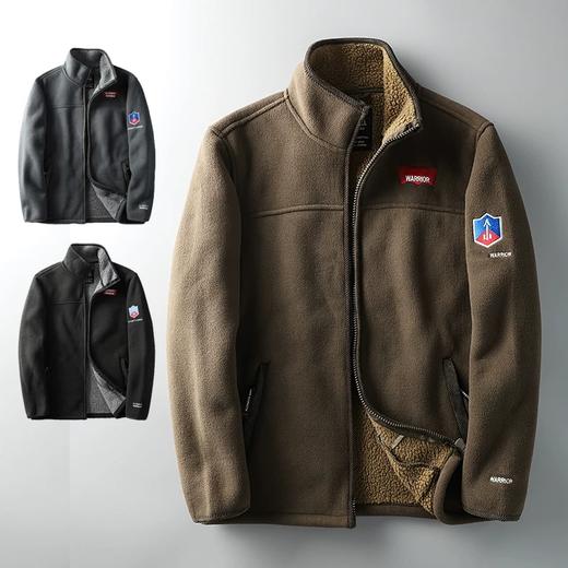 【年终福利】零下15° 出口挪威！加绒加厚双面摇粒绒抓绒衣男秋冬宽松大码外 商品图0