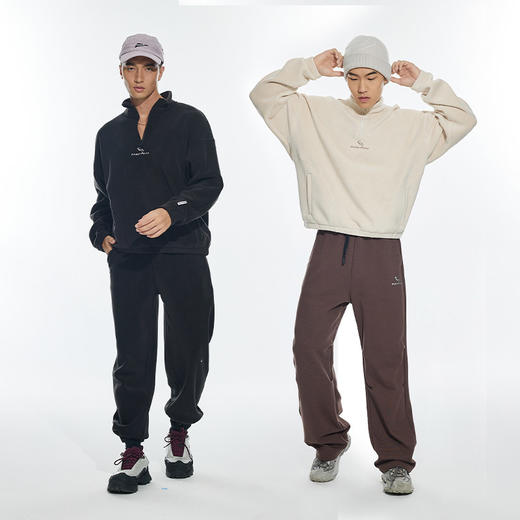 OMG运动 立领半拉链双面奥粒绒卫衣男秋冬季加绒加厚套头衫外套 商品图3