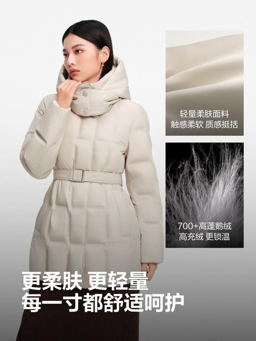 波司登25新款羽绒服女商务可脱卸帽中款品质直充收腰显瘦90鹅绒 商品图5