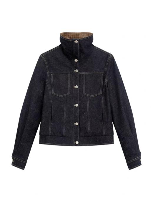 出逃赤岗西/25AWR007/复古做旧翻领彩点牛仔外套 商品图3