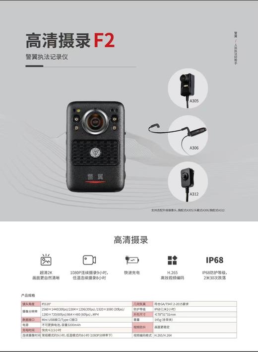 【HDXK】警翼DSJ-F2执法记录仪 （5天到货） 商品图2