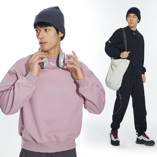 OMG运动 【挺阔不起球】圆领印花卫衣春秋季长袖外套上衣套头衫 商品图1