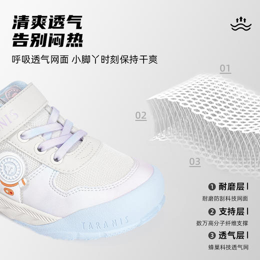 泰兰尼斯春款小童段时尚透气百搭女童运动鞋T01X4A3955 商品图3
