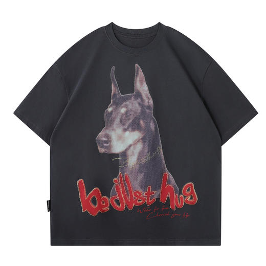 【不宠系列】BJHG不计后果 杜宾短袖男夏季宽松纯棉凉感印花t恤女 商品图3