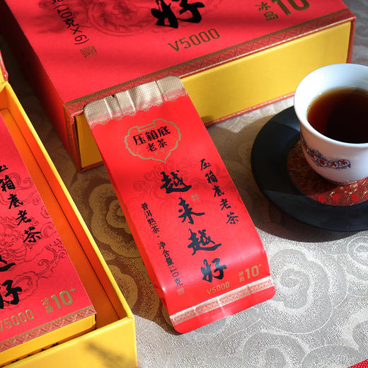 压箱底老茶 越来越好 10+ 冰岛普洱熟茶 V5000 礼盒装 60克/6泡/盒 商品图3