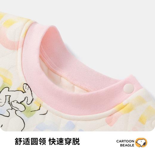 【90-130】【三层夹棉】【史努比】女童夹棉保暖内衣套装 商品图4