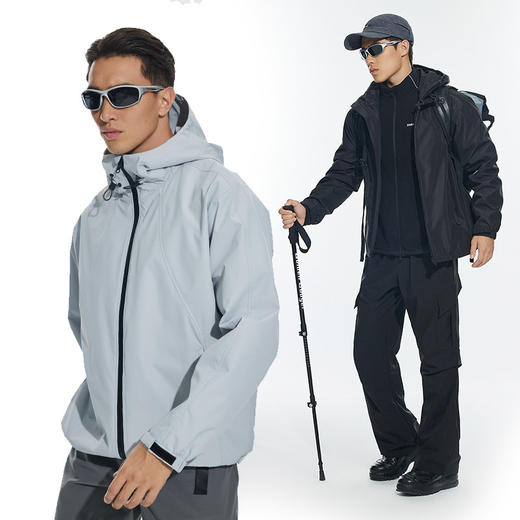 OMG运动 三防外套男士户外防泼水连帽秋冬季机能风防水防风夹克 商品图2