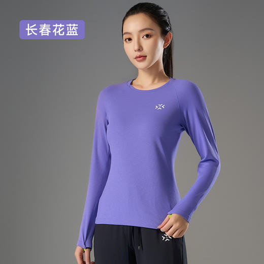 跑步长袖加厚呼吸方格圆领运动 商品图5