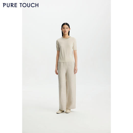 商场同款PURE TOUCH女装26春夏新款短袖针织衫羊毛混纺轻薄半袖T 商品图1