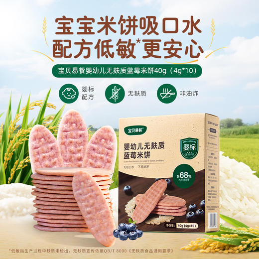 宝贝易餐婴幼儿无麸质蓝莓米饼40g（4g*10) 商品图0