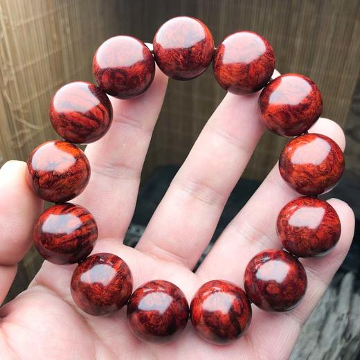 【青山特惠】1.8*13颗5星满瘤疤 小叶紫檀手串（无胶嫩瘤）t6 商品图5