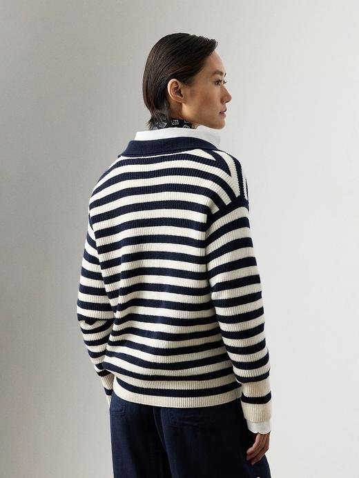 一店k R.L26早春紫标系列！贵里贵气的！秀款！条纹爱好者的极简穿搭！海魂风V领条纹针织衫！ 商品图7