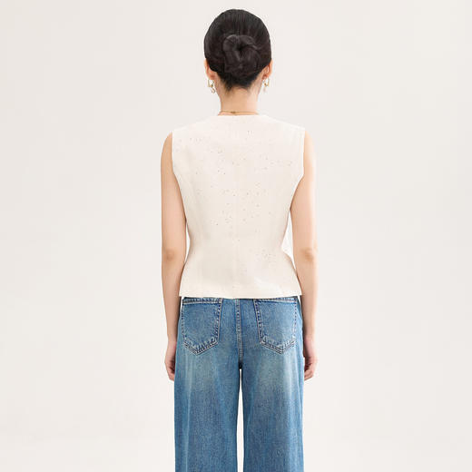 「高货wl」全新升级【铂金会员330/天猫449/差价119】(92237)洛诗琳法式小香风金丝亮片马甲2026春季新款时髦洋气收腰背心女 商品图1