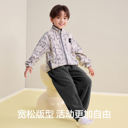 【120-160】【有棵树】男童防风立领摇粒绒家居服套装 商品图4