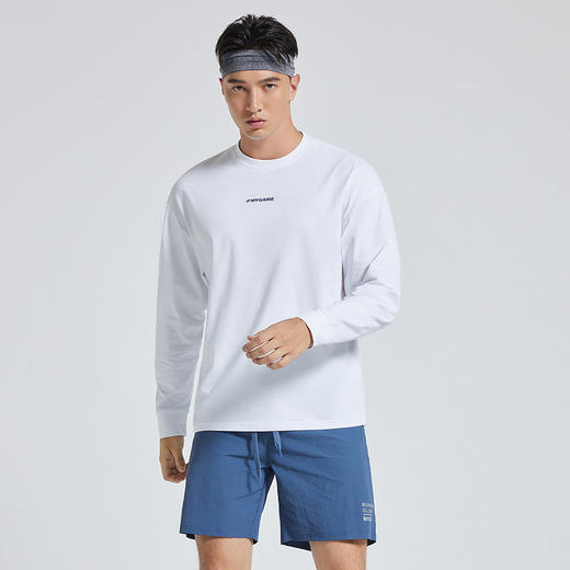 OMG运动 发泡印花宽松跑步长袖t恤男春秋上衣健身衣服打底衫 商品图2