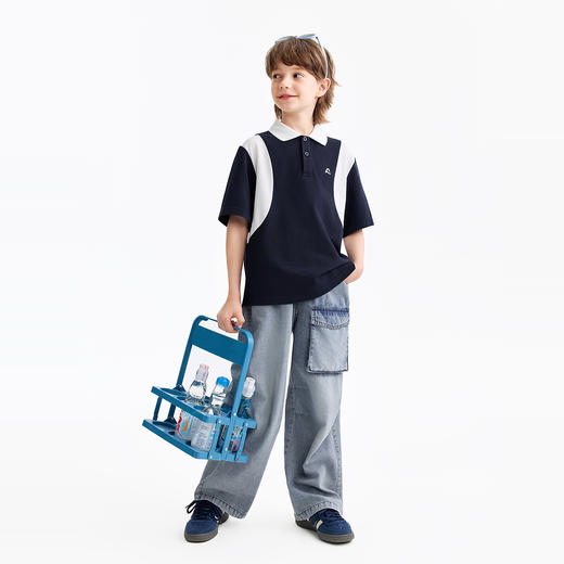 男童翻领短袖针织衫夏季新款安奈儿童装EB621594 商品图5