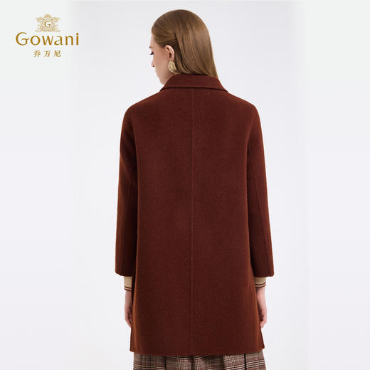 乔万尼设计感大翻领简约气质驼绒绵羊毛混纺中长款大衣ED4A731 商品图4