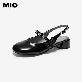 【上新】MIO米奥时装凉鞋女2026夏季新款蝴蝶结水钻纽带圆头后空中跟单鞋M262218631