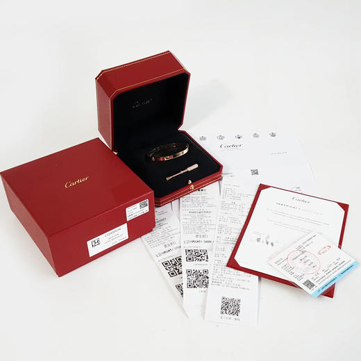 【全新】Cartier卡地亚LOVE系列B6081417玫瑰金新款中号中宽版无钻LOVE六代手镯17号、宽度4.8cm中性款160126AK04 商品图1