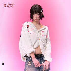 【飞天小女警联名】BJHG不计后果长袖衬衫女春设计感印花上衣外套