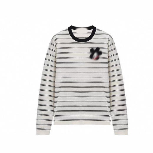 【来点不一样的】柜1900+！圆领夹条女套衫2025年秋冬新品装饰休闲条纹宽松T恤上衣 商品图6