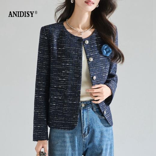 2026春装 闪片小香风圆领长袖单排扣短外套 商品图1