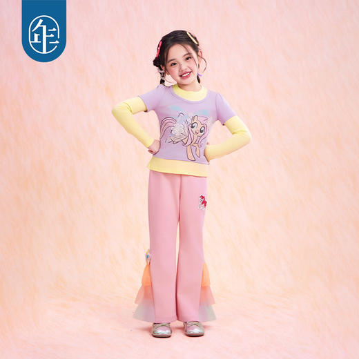 【云优选】小马宝莉联名年衣童装拼色长袖T恤春季新款女童小马宝莉拼色长袖T恤 商品图3