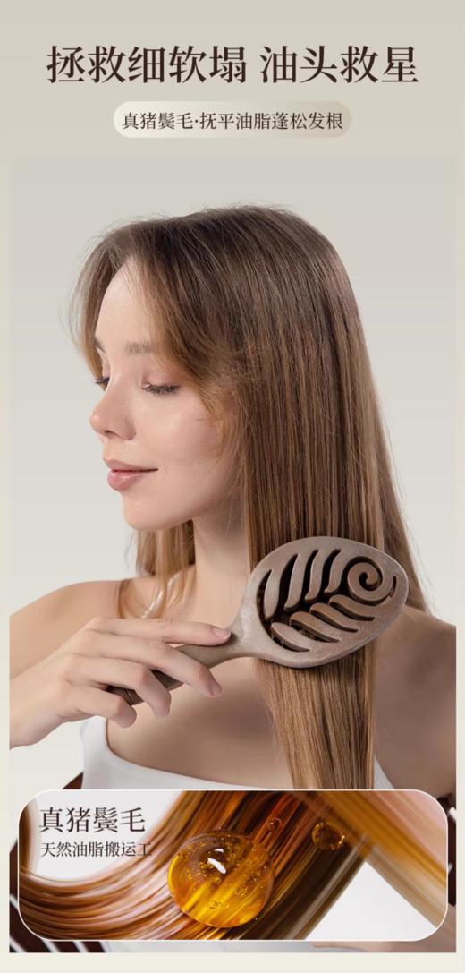 🔥扁头塌发救命梳🔥本油头星人的天菜✨【猪鬃毛蓬松梳】💰19.9秒杀❗拯救油扁塌💥显脸小一圈不是梦❤️孔雀造型，送礼首选🎁 商品图5