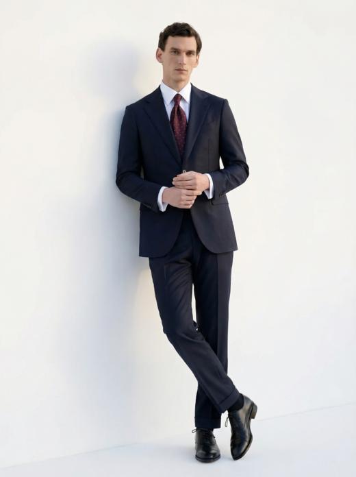 杰尼亚  Cloth Ermenegildo Zegna Traveller 藏蓝色全麻衬西装套装 商品图2