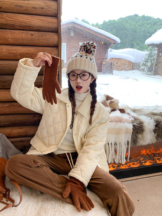 <曾小咸推荐>2.4现货秒杀 ！微信超特价！翻领菱格薄棉外套 日常259.99 立减110 秒杀149.99！！ 商品图11