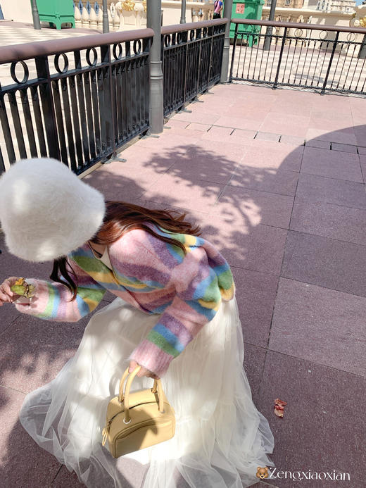 <曾小咸推荐>2.4现货秒杀 ！微信超特价！多巴胺配色条纹毛衣 日常199.99 立减110 秒杀89.99！！ 商品图9