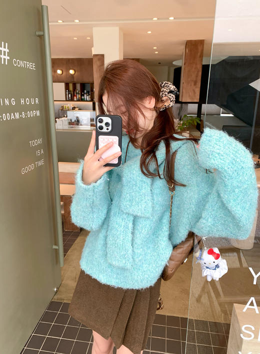 <曾小咸推荐>2.3现货秒杀 ！微信超特价！薄荷蓝连帽毛衣 日常199.99 立减100 秒杀99.99！！ 商品图9