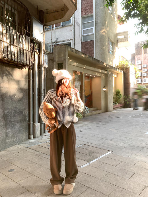 <曾小咸推荐> 2.5 现货秒杀 ！微信超特价！条纹连帽毛衣外套 日常209.99 立减120 秒杀89.99！！ 商品图6