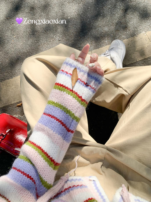 <曾小咸推荐>2.6现货秒杀 ！微信超特价！韩系彩色条纹毛织开衫 日常229.99 立减140 秒杀89.99！！ 商品图11