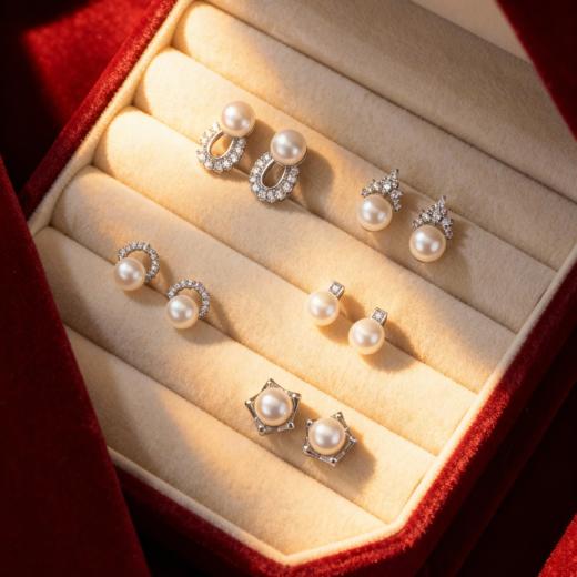 【38女神节礼盒，下单送手链】Manreya玛芮雅淡水珍珠耳钉&耳夹一周珍珠耳钉礼盒，一周不重样，有耳洞没耳洞都可以佩戴 商品图6