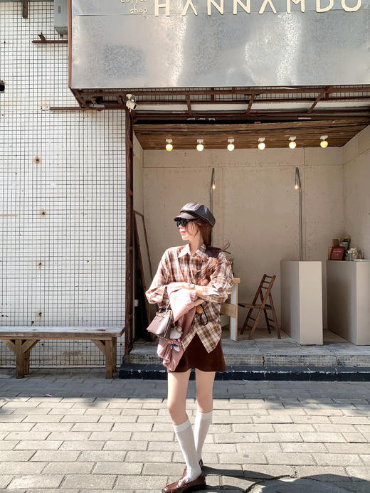 <曾小咸推荐>2.4现货秒杀 ！微信超特价！韩系复古格子衬衫 日常179.99 立减90 秒杀89.99！！粉色麻花毛衣  秒杀89.99！！ 商品图6