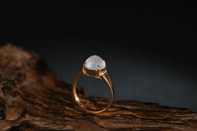 金镶玉露——18k金钻石翡翠戒指