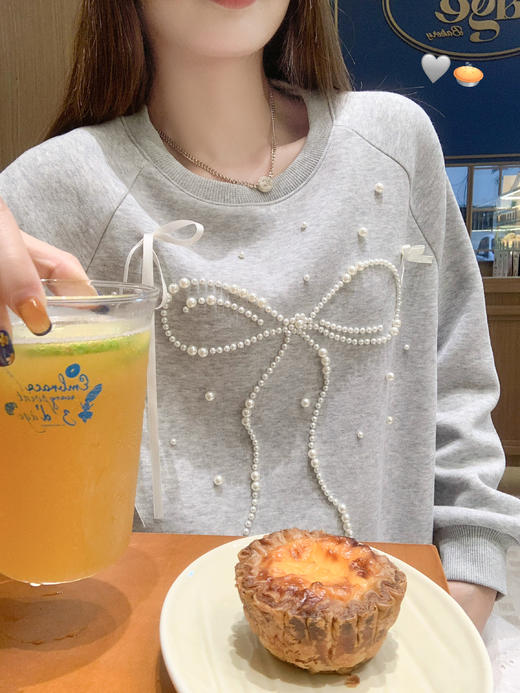 <曾小咸推荐>2.3现货秒杀 ！微信超特价！珍珠蝴蝶结加绒卫衣 日常179.99 立减90 秒杀89.99！！ 商品图13