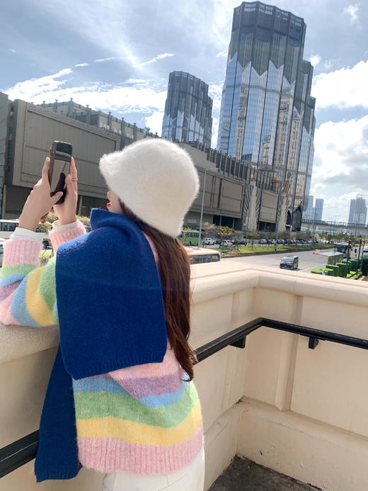 <曾小咸推荐>2.4现货秒杀 ！微信超特价！多巴胺配色条纹毛衣 日常199.99 立减110 秒杀89.99！！ 商品图12