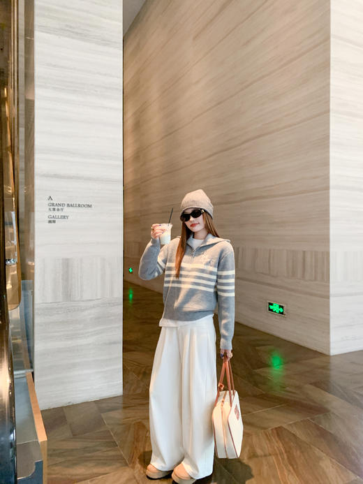 <曾小咸推荐> 2.5 现货秒杀 ！微信超特价！翻领纹毛针织衫 日常199.99 立减110 秒杀89.99！！ 商品图5