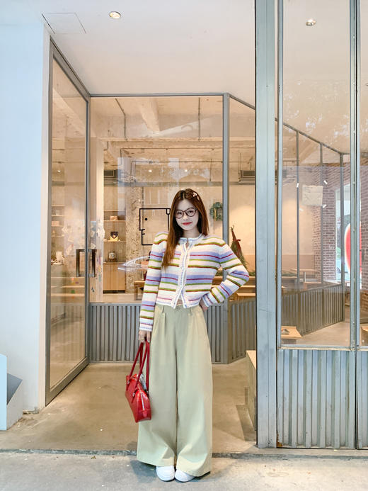 <曾小咸推荐>2.6现货秒杀 ！微信超特价！韩系彩色条纹毛织开衫 日常229.99 立减140 秒杀89.99！！ 商品图6