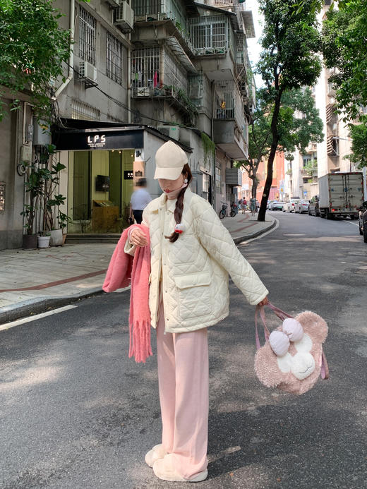 <曾小咸推荐>2.4现货秒杀 ！微信超特价！翻领菱格薄棉外套 日常259.99 立减110 秒杀149.99！！ 商品图12