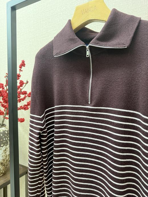 条纹半拉链套头衫 商品图1
